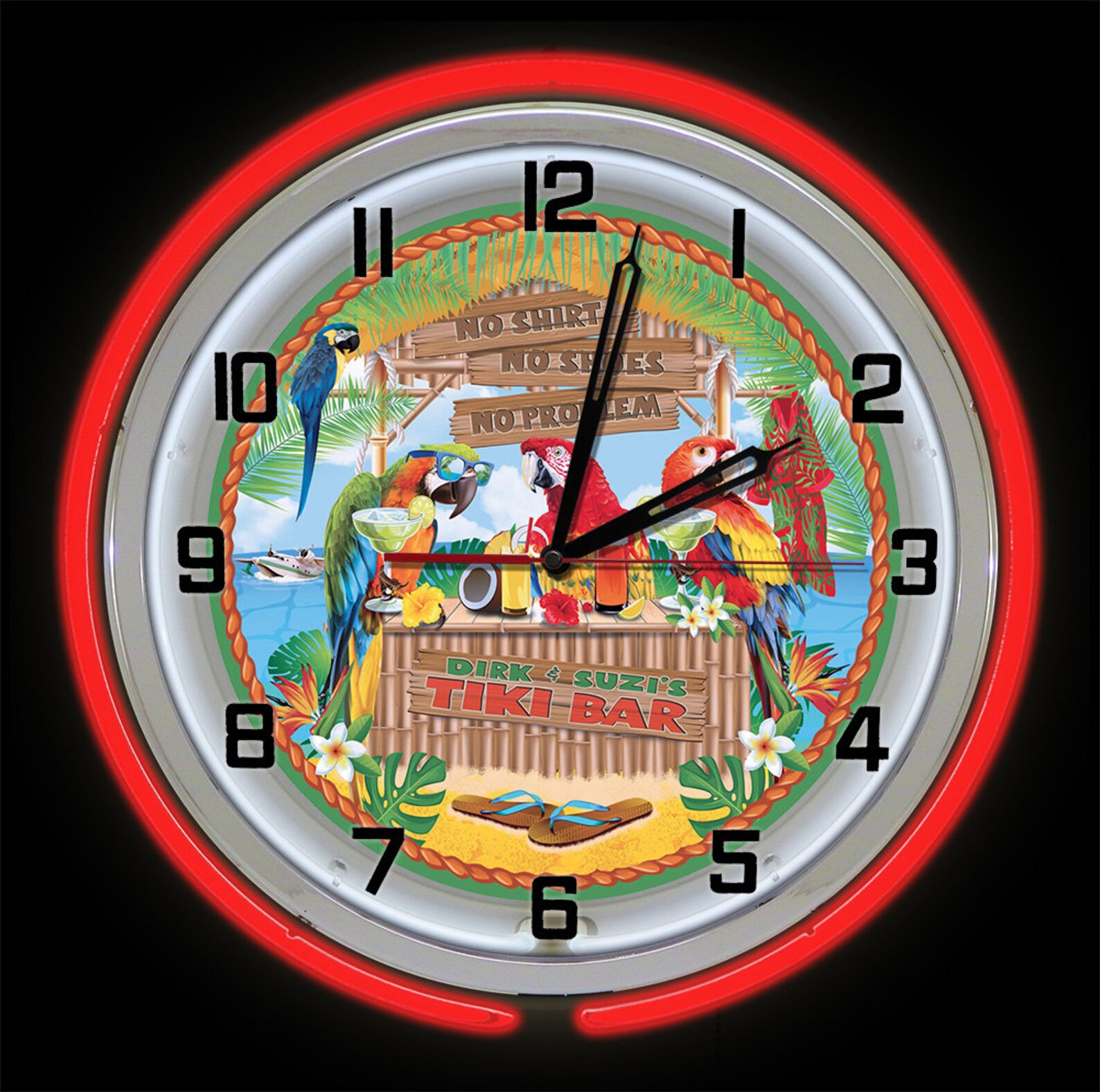 Tiki Bar Custom 19 Neon Clock Custom Tiki Bar Clocks Etsy UK