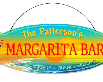 Tiki Margarita Bar Indoor/Outdoor Sign, Backyard Patio Tiki Signs, Customized Tiki Bar Signs, Outdoor Tiki Signs, Outdoor Bar Signs