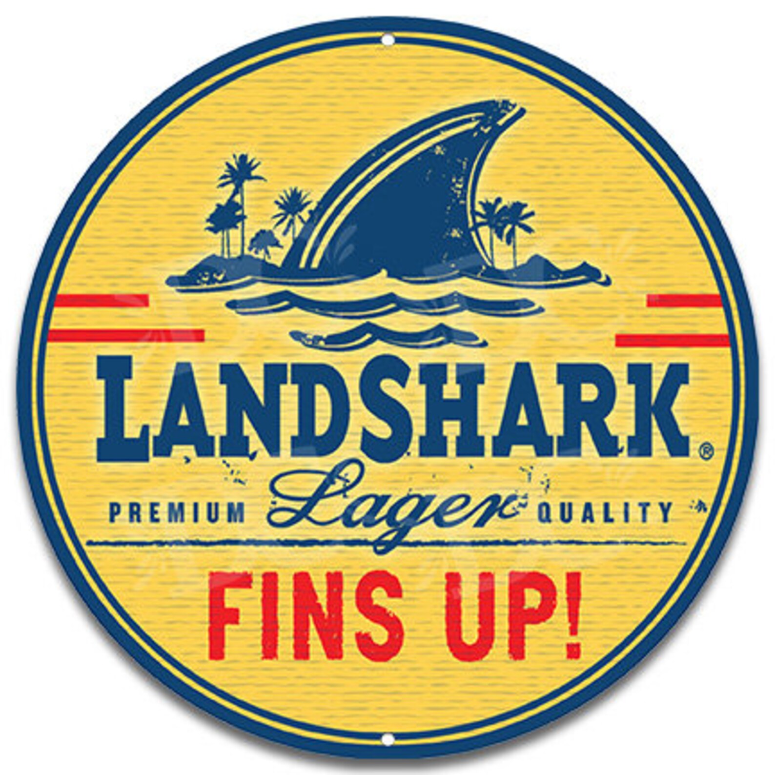 Landshark Lager Metal Circle Sign Landshark Lager Beer Bar Etsy
