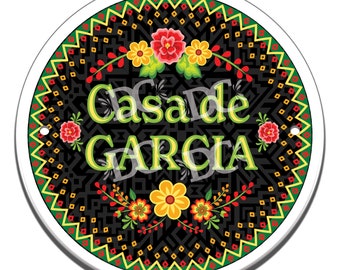 Casa De Family Keramik Willkommensschild: Mexikanische Mosaik-Haustürkunst