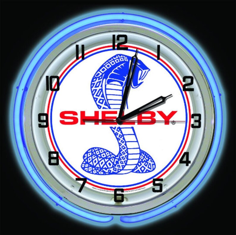 Ford Shelby Cobra 19 Neon Sign Clock Muscle Car Garage Etsy