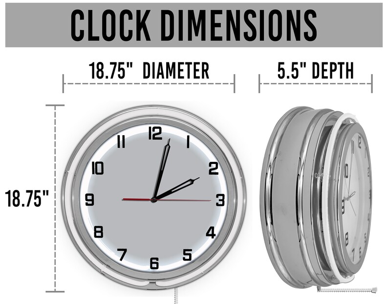 Customizable Diner Neon Clock: Retro Restaurant Sign, 19" Wall Decor image 11