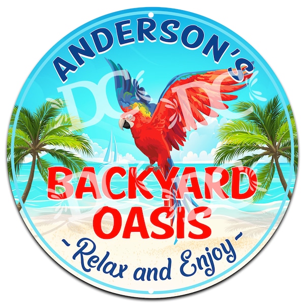 Backyard Oasis Paradise Bar Signs, Beach Bar Signs, Fun Tiki Bar Signs, Tiki Bar Sign Ideas, Patio Bar Sign, Patio Oasis Sign, Parrot Sign