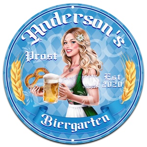 Beer Garden Waitress Personalized Signs, Biergarten Custom Sign, German Beer Sign, Backyard Patio Beer Sign, Octoberfest Beer Sign,