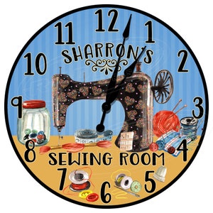 Sewing Room Clocks, Sewing Room Decor, Hobby Room Clocks, Hobby Room Decor, Quilting Room Clocks, Custom Sewing Clock