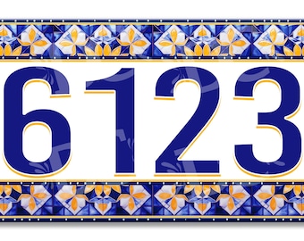 Italian Ceramic Address Tile: Lemon Mediterranean House Numbers