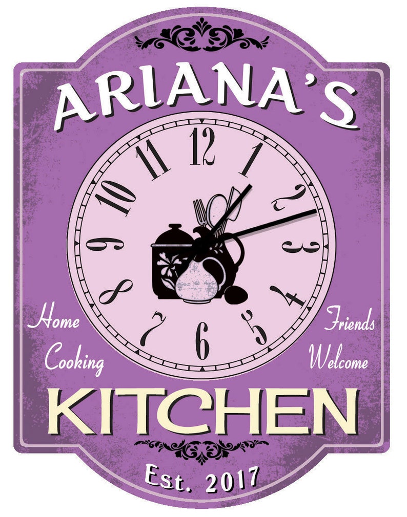 Kitchen Clock Customized Kitchen Décor Kitchen Signs Home Etsy