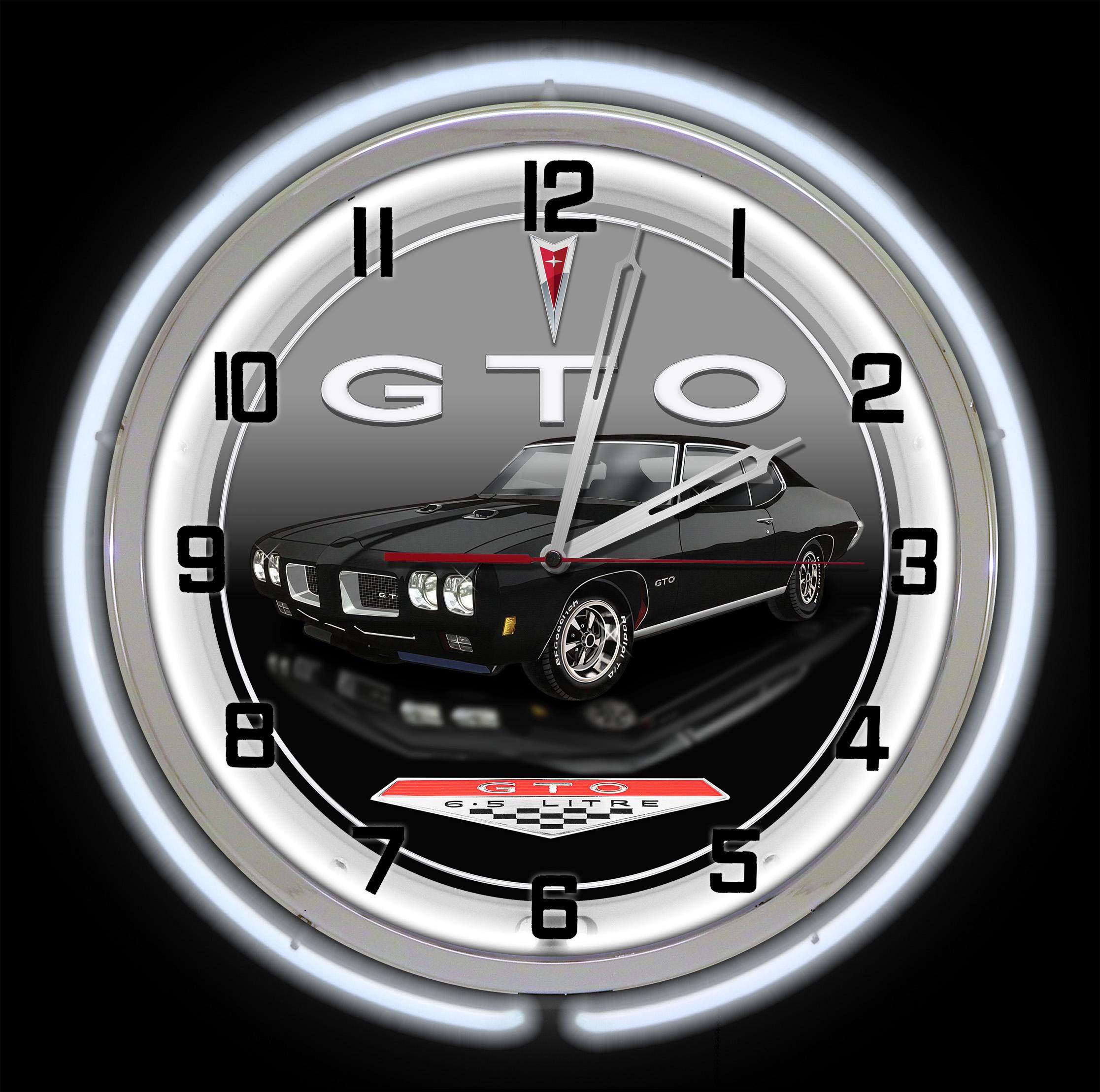 Pontiac GTO Neon Wall Clock: Muscle Car Garage Clock 19