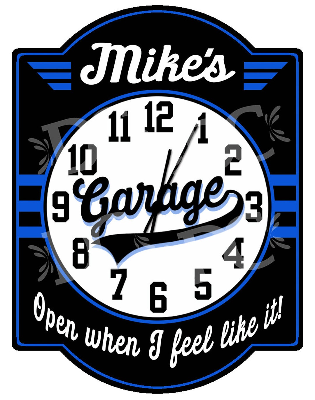 Personalized Vintage Garage Clock, Vintage Style Garage Clock, Dad's
