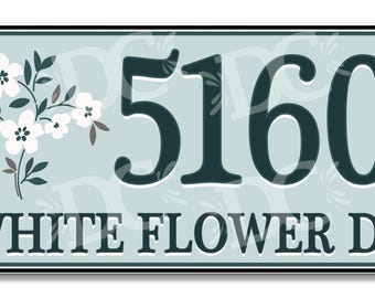 Floral Ceramic House Number Plaque: Wildflower Address Sign