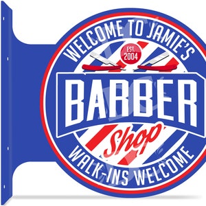 Barber Shop Double Sided Sign, Barber Shop Decor, Custom Barber Shop Sign, Haircut Sign, Barber Shop Decorative Signs