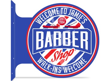 Barber Shop Double Sided Sign, Barber Shop Decor, Custom Barber Shop Sign, Haircut Sign, Barber Shop Decorative Signs