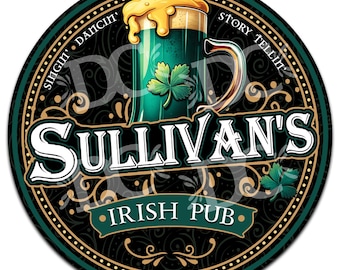 Personalized Irish Pub Sign: Celtic Tavern Decor, Aluminum