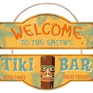 Letrero personalizado de bar Tiki: Decoración de playa tropical
