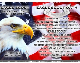 Eagle Scout Recognition Plaque, Boy Scout Oath Plaque, Eagle Scout Ceremonial Plaque, Eagle Scout Oath Plaque, Scouting Plaques