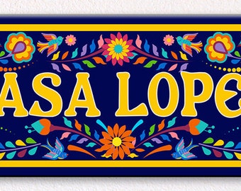 Casa Mexican Family Ceramic House Name, Talavera Custom House Plaque, Mexican House Sign, Handmade House Name, Southwestern House Sign