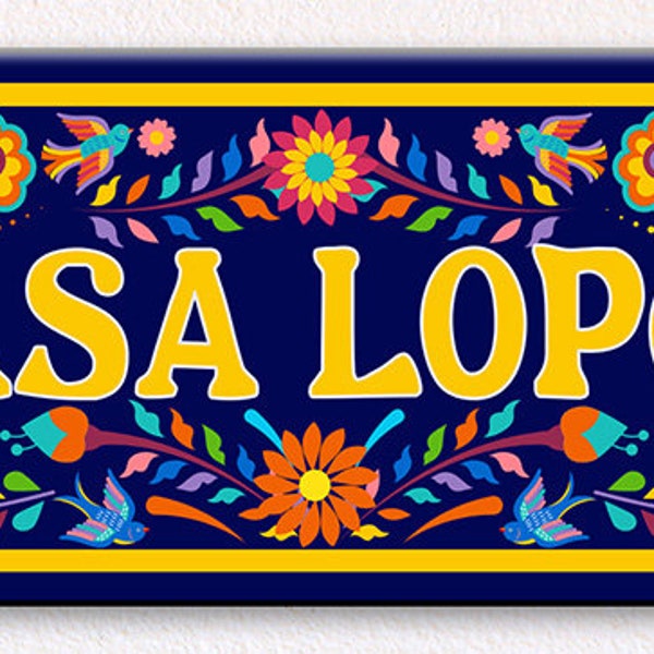 Casa Mexican Family Ceramic House Name, Talavera Custom House Plaque, Mexican House Sign, Handmade House Name, Southwestern House Sign