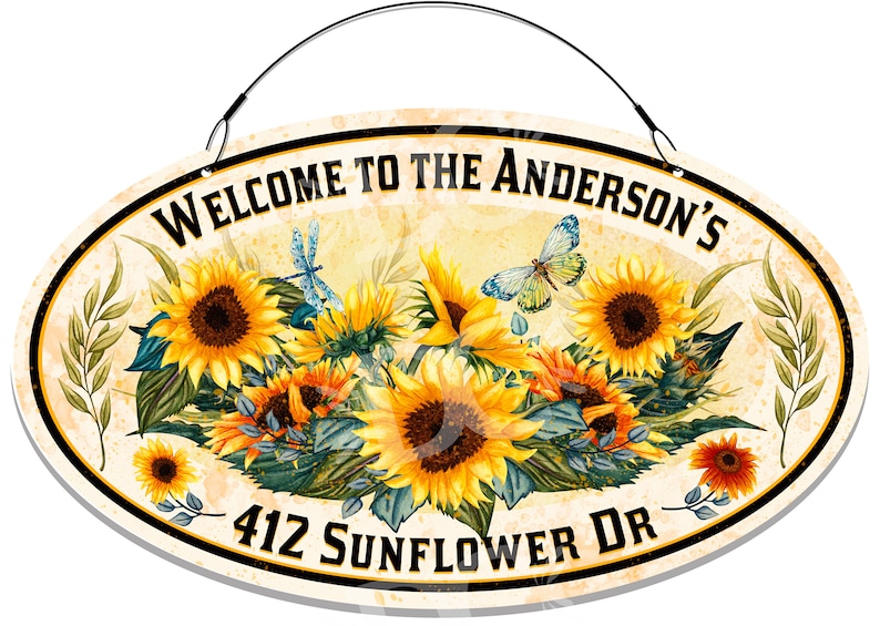 Sunflower Garden Metal Personalized Sign Sunflowers Signs Etsy