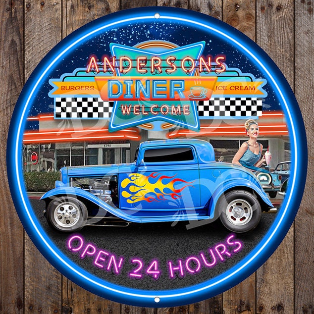 Retro Diner Signs Drive in Diner Signs Muscle Car Drive in - Etsy