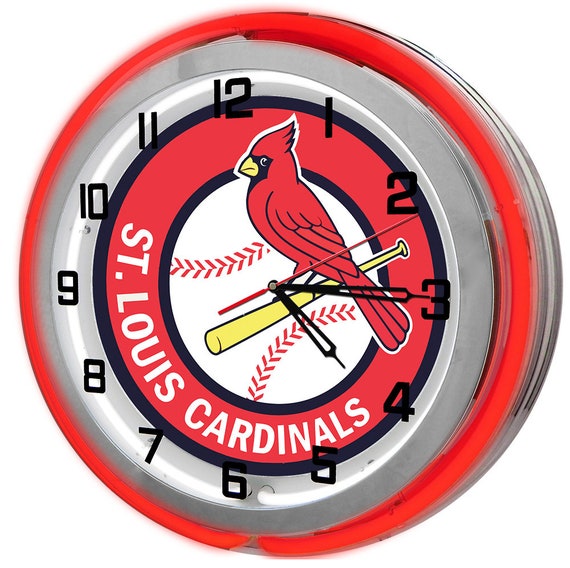 St Louis Cardinals 19 Double Neon Clock St Louis -  Australia