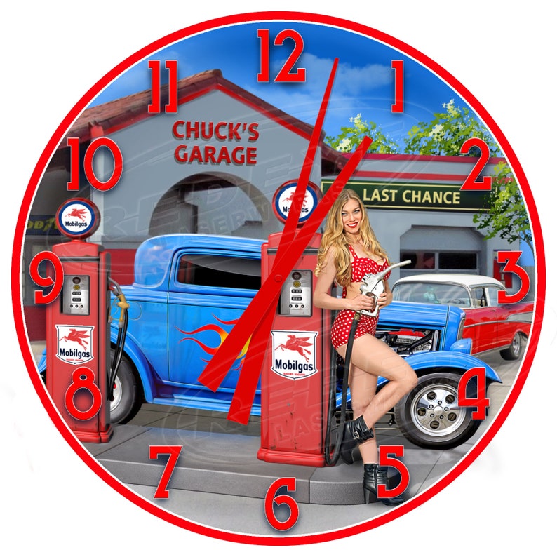 Vintage Gas Station Garage Clock Full Service Garage Clock Etsy