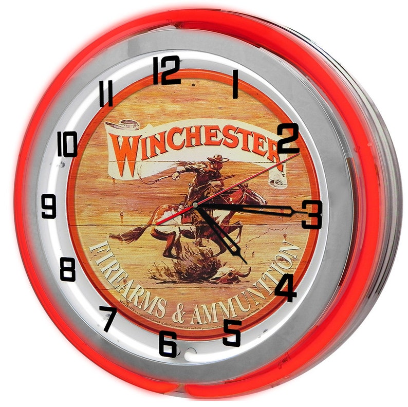 Winchester Rifles 19 Neon Clock Gun Clocks Winchester Etsy