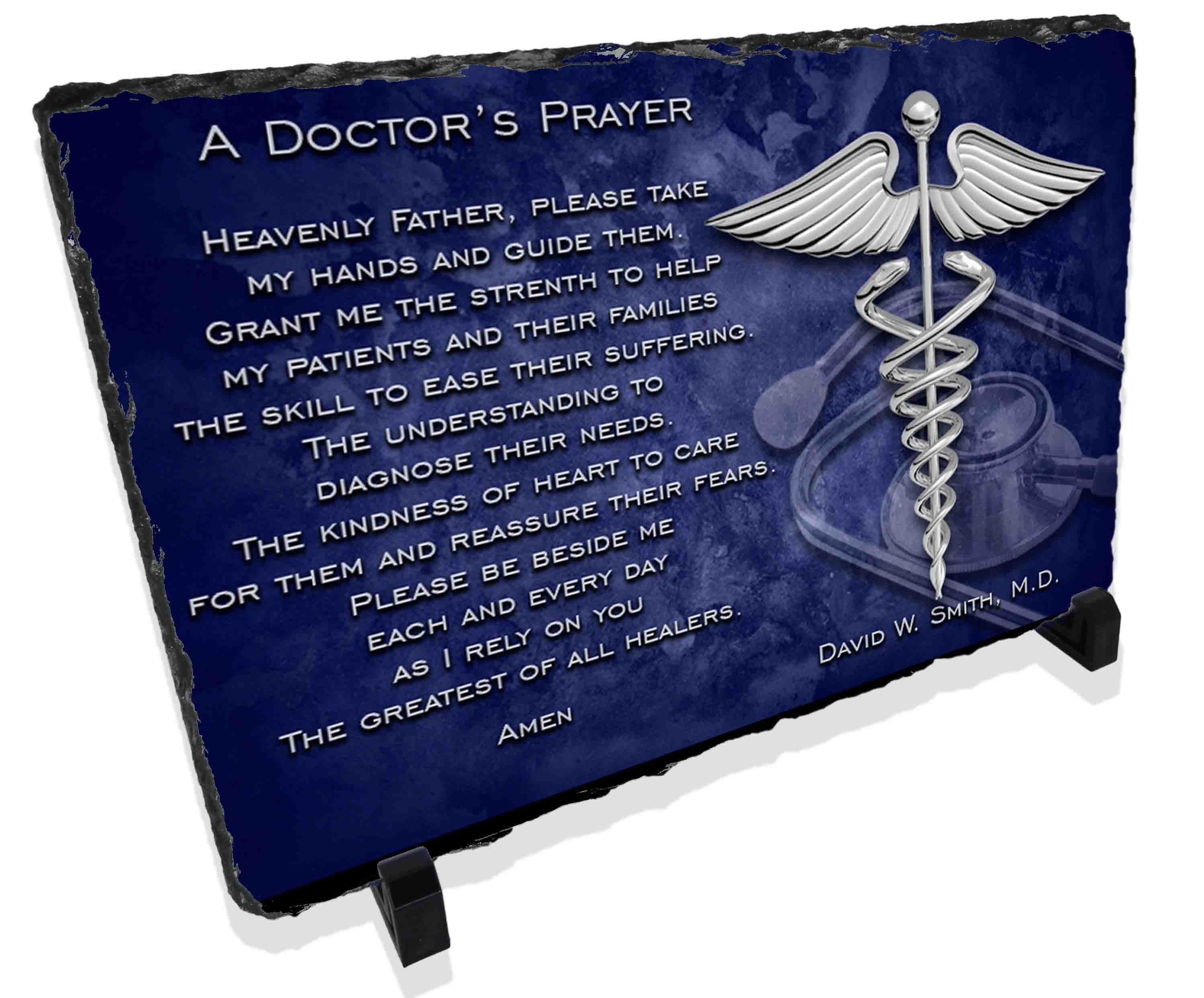 Physician's Prayer Acrylic Desk Plaque - Medical School Graduation & Doctor Gift