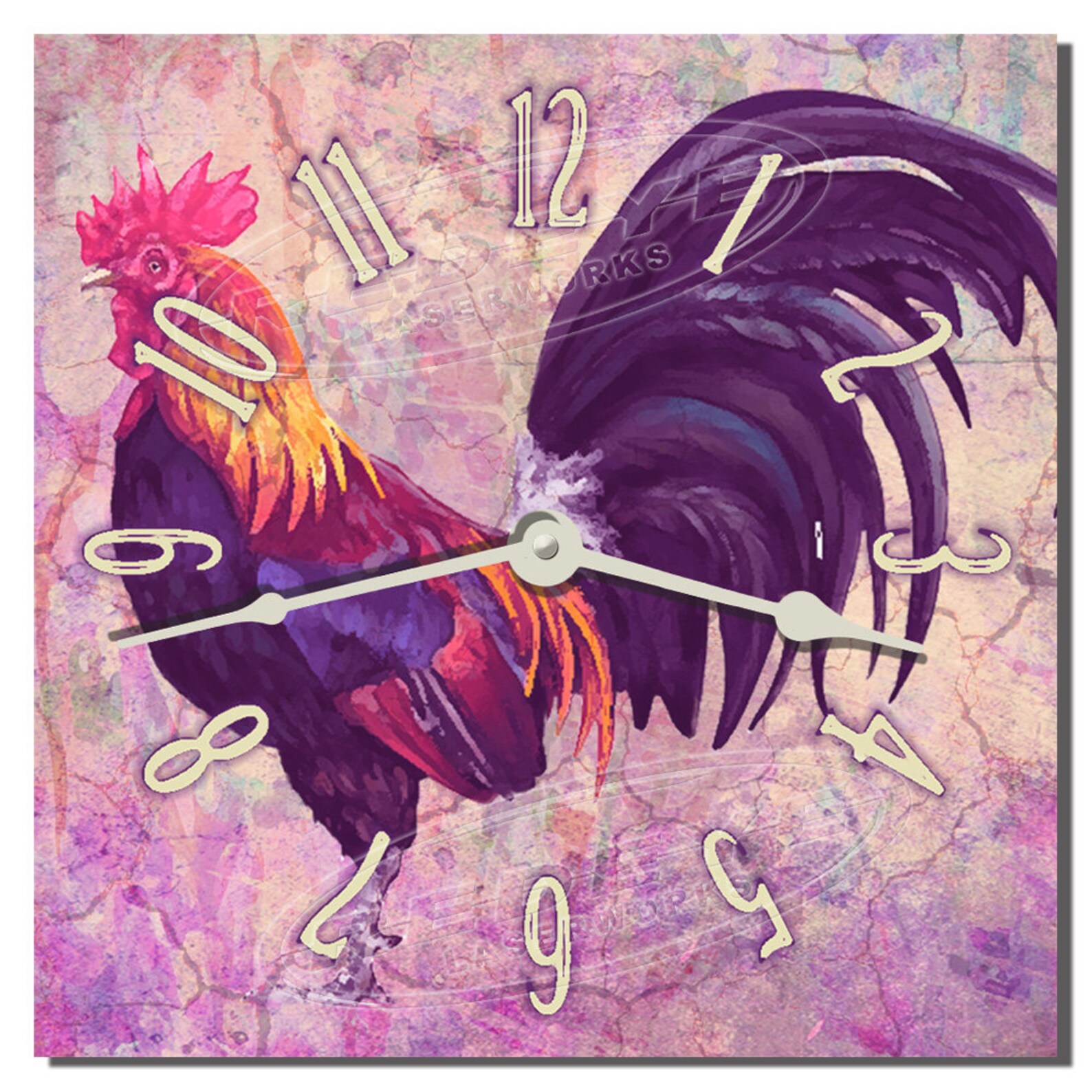 Farm House Rooster Themed Wall Clock Rooster Décor Farm Etsy