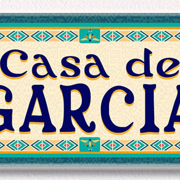 Numéros de maison en céramique Casa De Family, plaque Villa de maison, panneau de maison mexicaine, numéros de maison faits main, numéro de maison du sud-ouest
