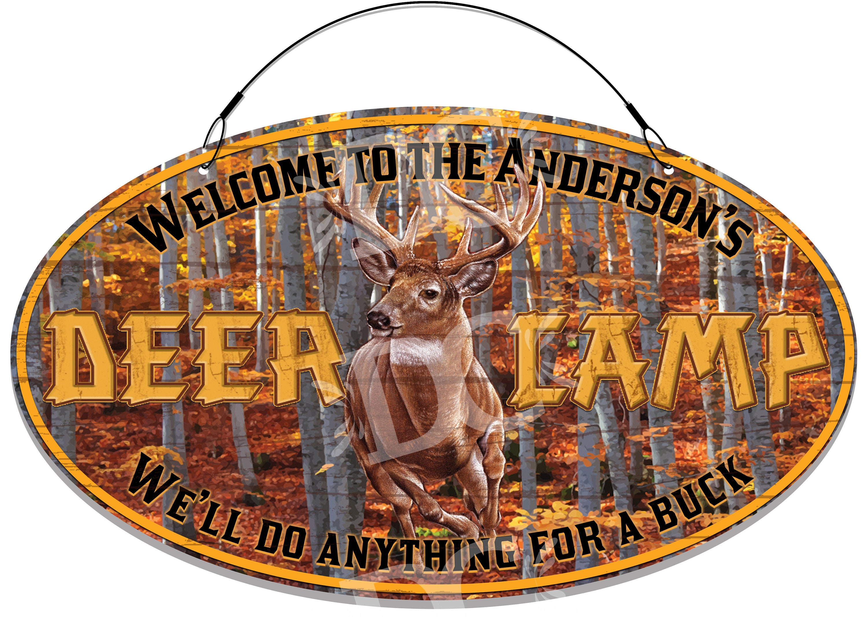 Deer Camp Themed Metal House Sign Deer Camp Décor Signs Deer Etsy