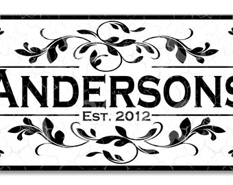 Personalized Ceramic Family Welcome Sign, Floral House Decor