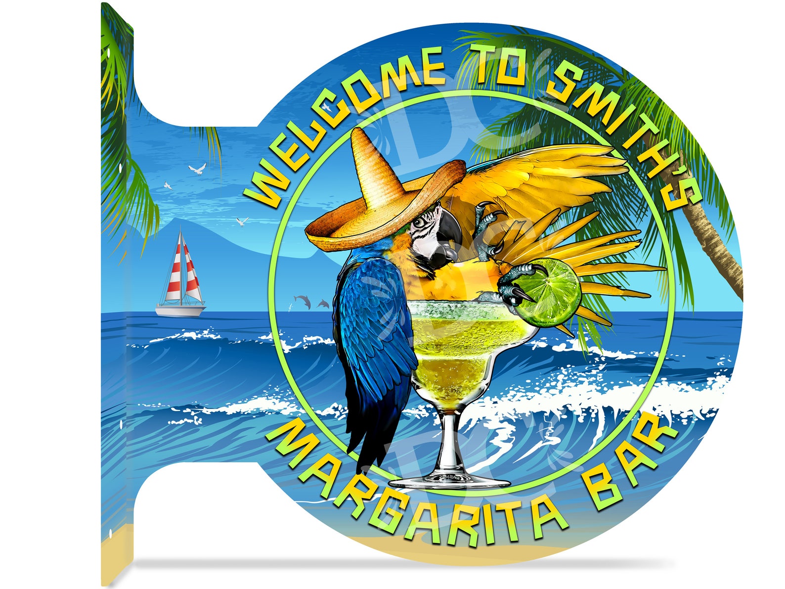 Margarita Bar Double Sided Sign Custom Margarita Signs Tiki Etsy