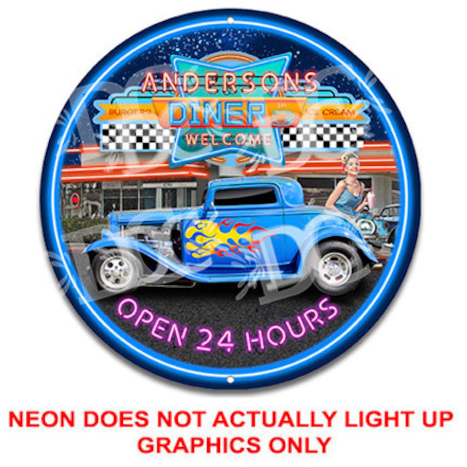 Retro Diner Signs Drive in Diner Signs Muscle Car Drive in - Etsy