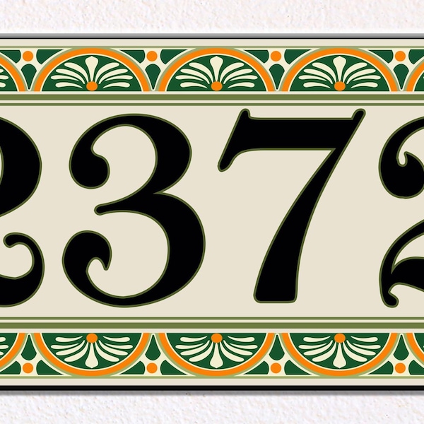 Talavera Ceramic House Number Plaque: Spanish Tile Address Sign