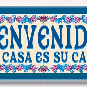 Bienvenidos Ceramic House Welcome, Mi Cas Es Su Casa House Plaque, Floral Birds Mexican House Sign, Handmade House Numbers,