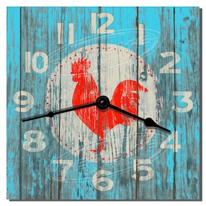 Farm House Rooster Themed Wall Clock, Rooster Décor, Farm Décor, Rustic Clocks, Country Clocks, Country Rooster Décor, Farmhouse Décor