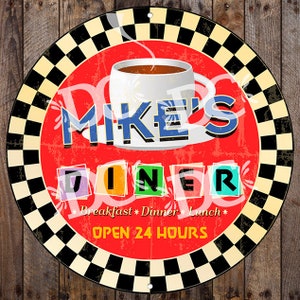 Diner Signs Customized, Retro Drive in Diner Decor, Diner Sign Ideas ...