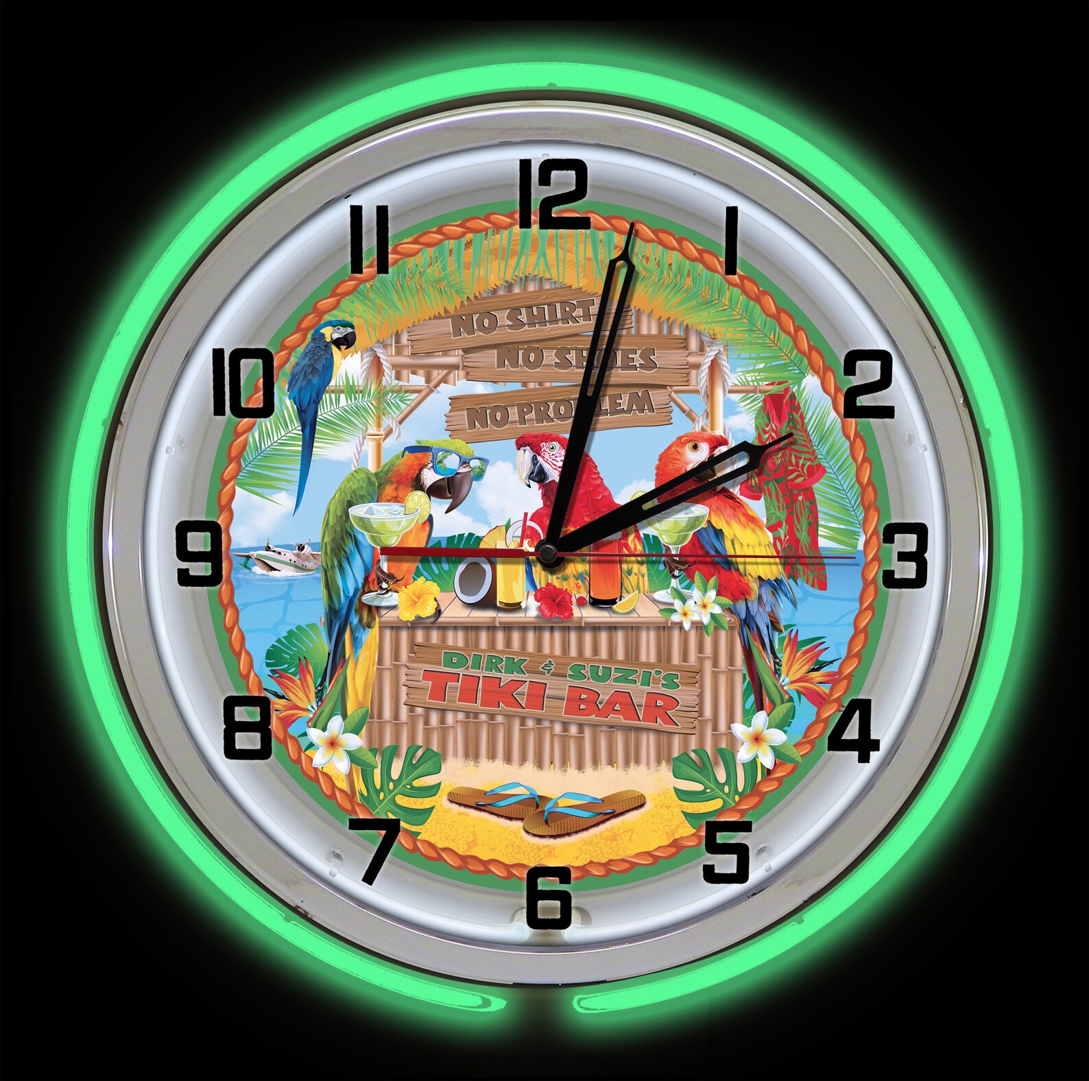 Tiki Bar Custom 19 Neon Clock Custom Tiki Bar Clocks Etsy UK