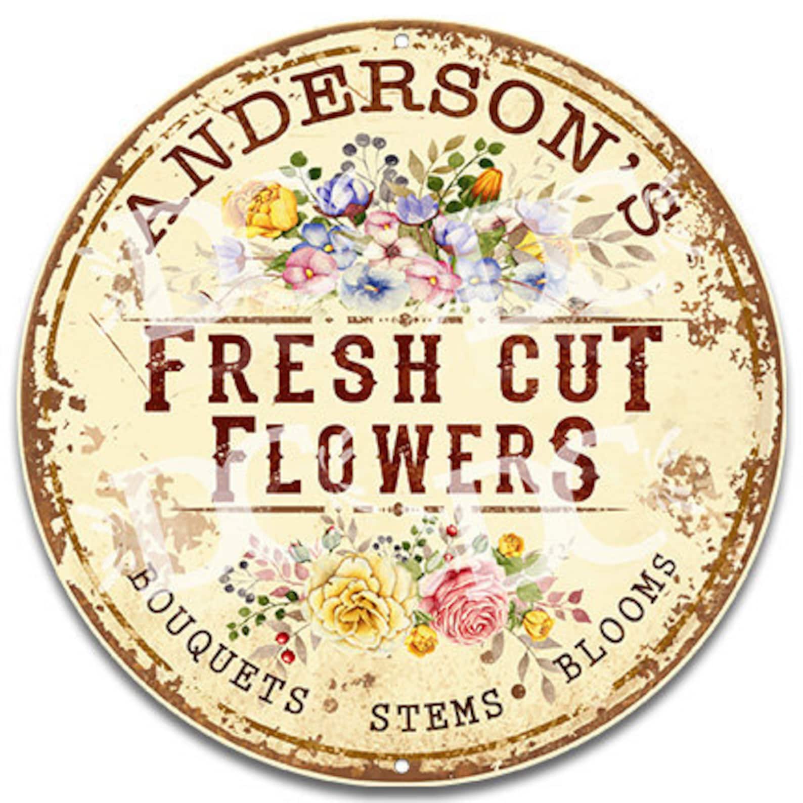 Flower Shop Sign Customized Rustic Flower Shop Sign Flower Etsy