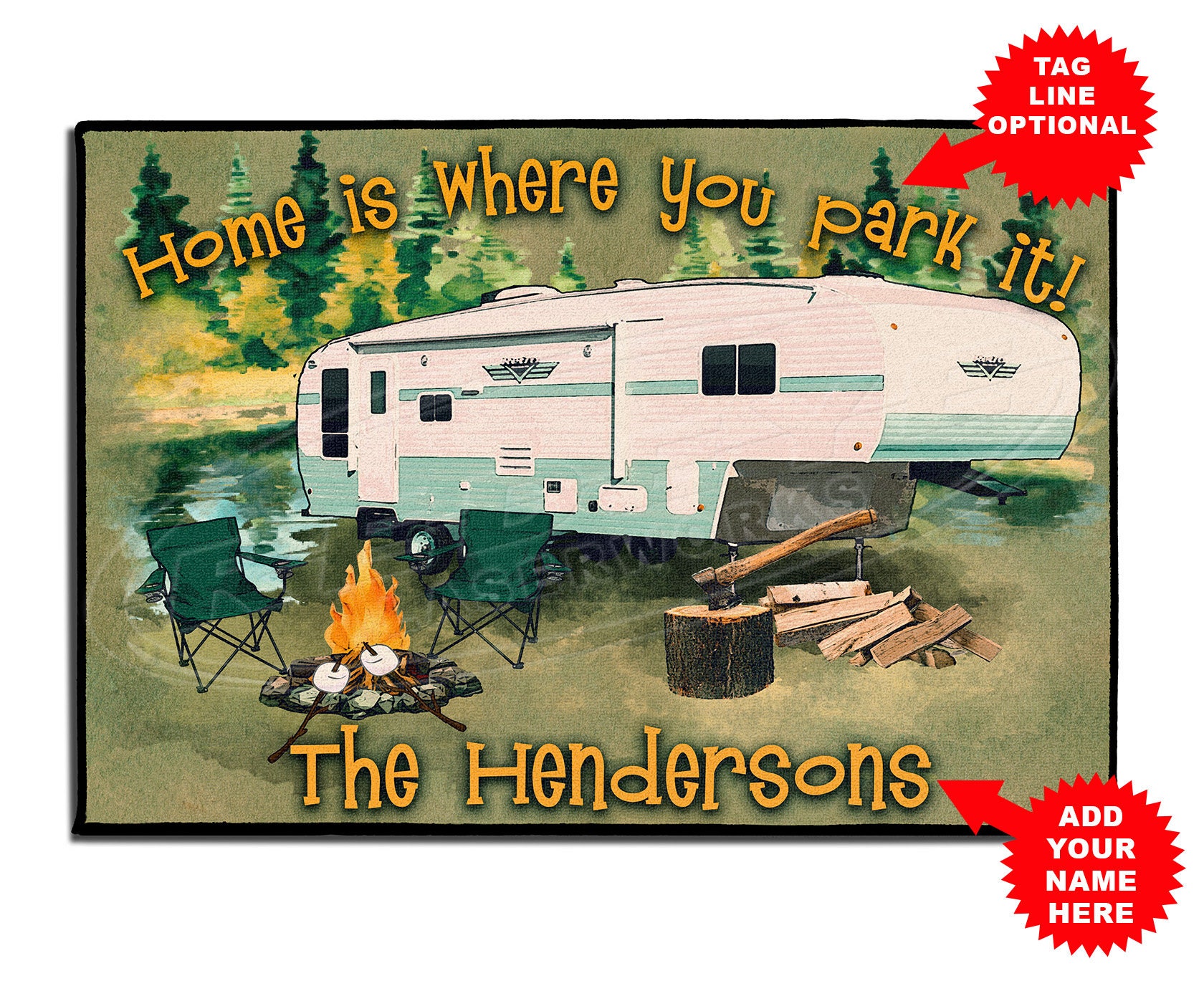 RV Camper Doormat Camping Doormat Camping Doormat Etsy