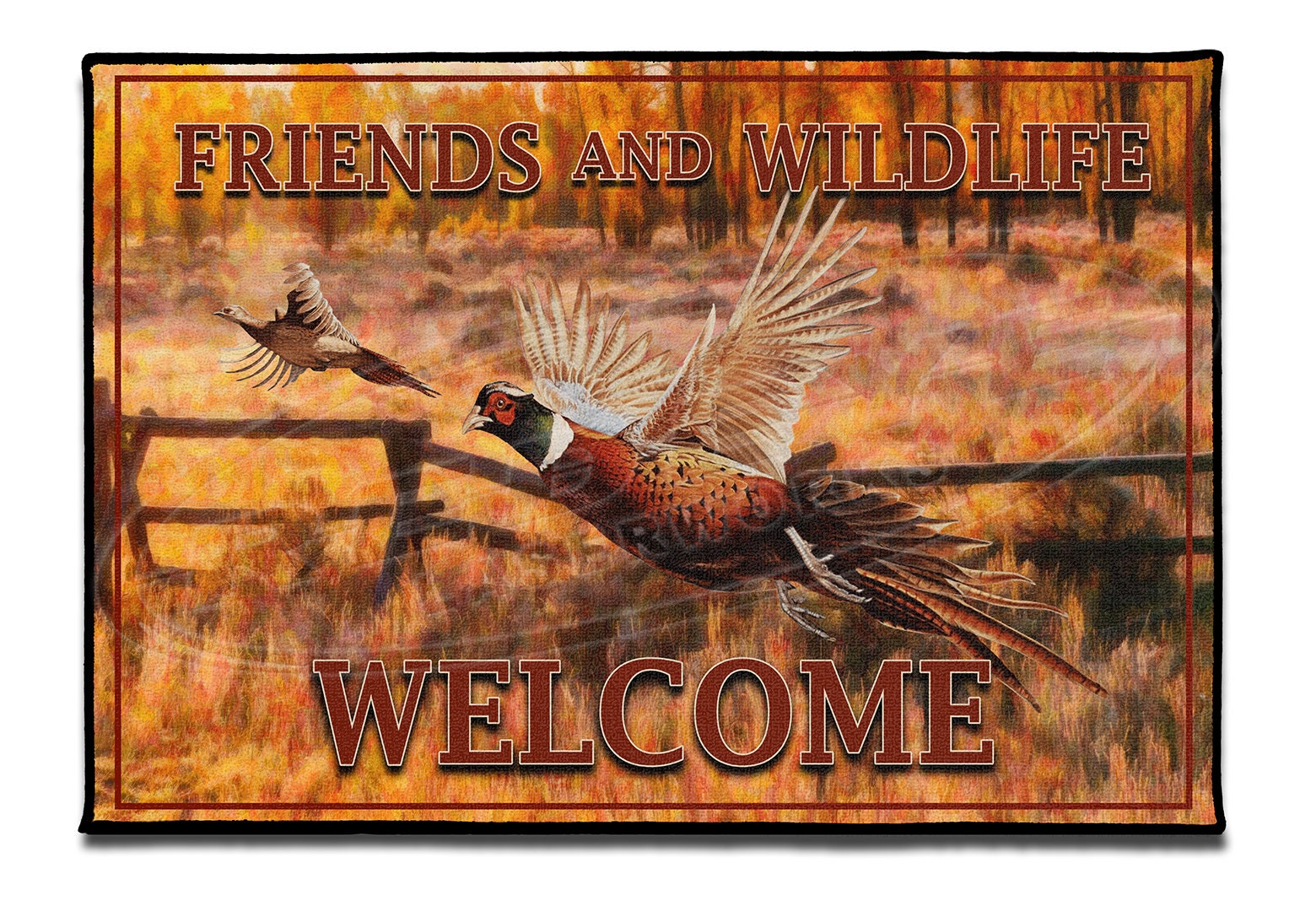 Pheasants Door Mat Pheasant Hunting Door Mat Wilderness Door Etsy