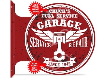 Garage Double Sided Sigs, Customized Garage Signs, Mechanic Garage Signs, Repair Shop Signs, Auto Repair Signs