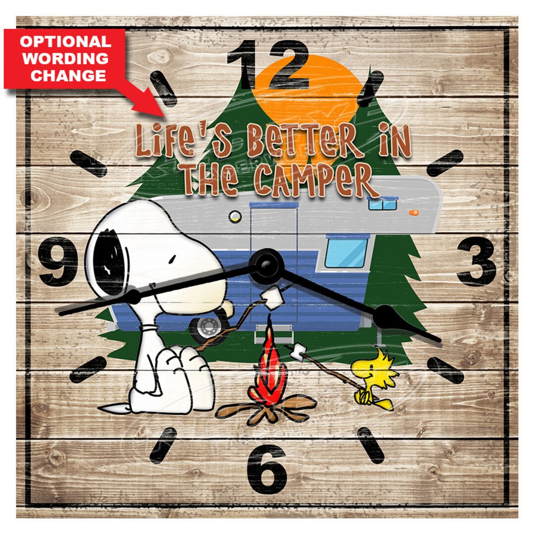 Camping Clocks, RV Home Decor, Camper Decor, Snoopy Clocks, Camper