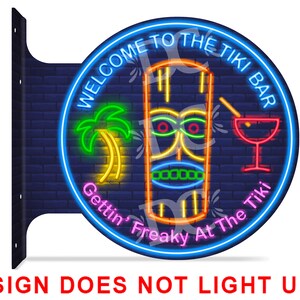 Tiki Idol Bar Sign, Beach Bar Idol Sign, Tropical Neon Themed Sign, Neon Themed Tiki Bar Sign