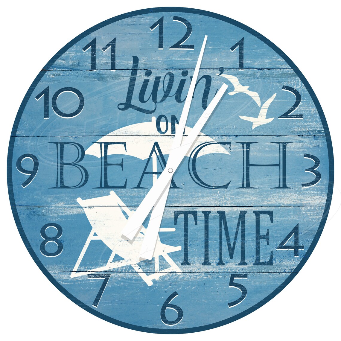 Beach Time Clock Cottage Themed Clocks Beach House Etsy UK