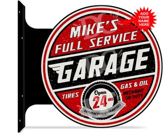 Full Service Garage Double Sided Sign, Custom Garage Signs, Vintage Garage Signs, Vintage Garage Decor, Personalized Garage Signs