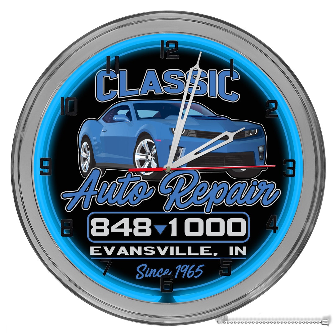 Auto Dealership Custom 16 in Clock, Car Dealership Clocks, Custom Automotive Clocks, Car