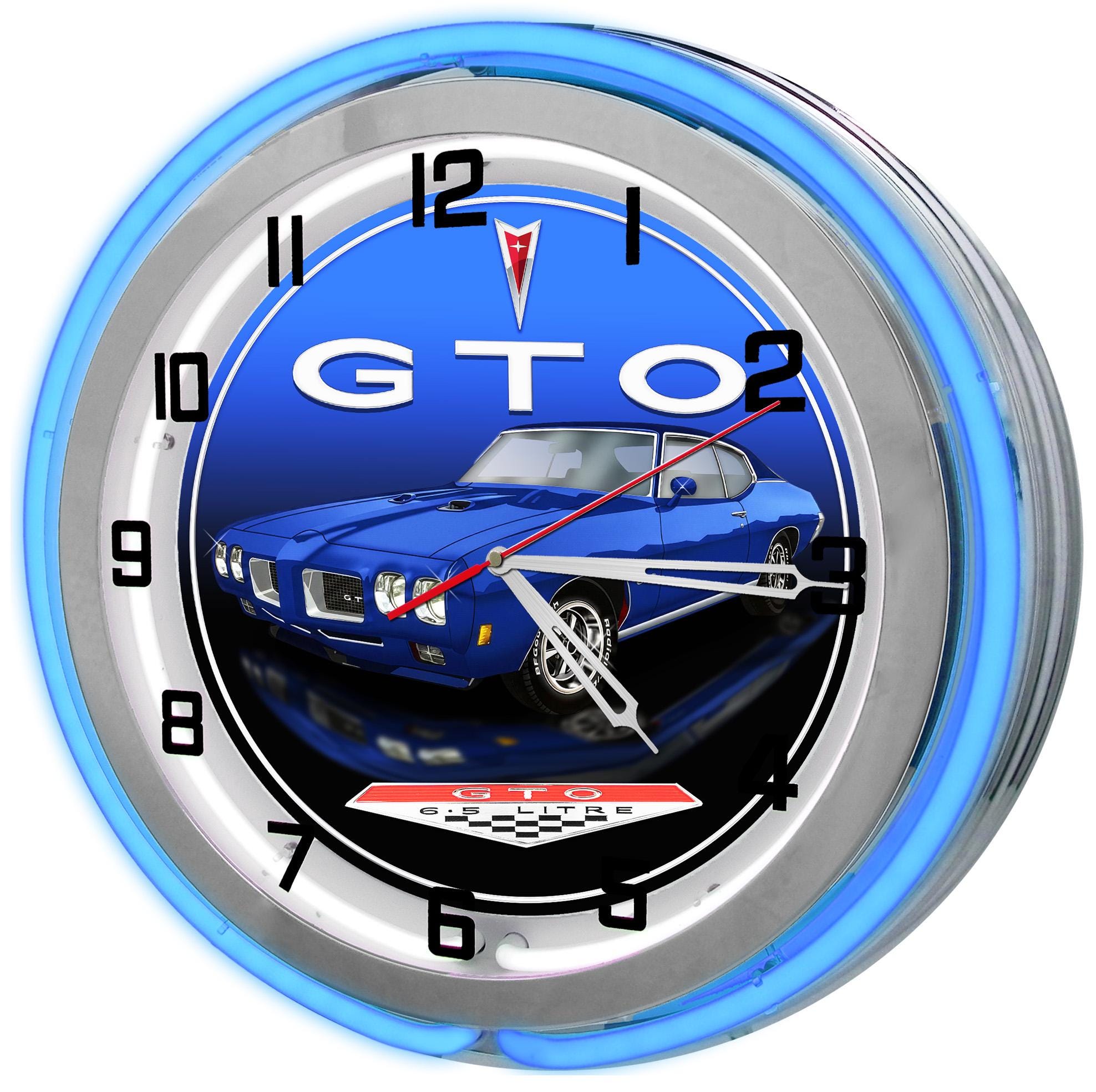 Pontiac GTO Neon Wall Clock: Muscle Car Garage Clock 19