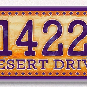 Cactus Desert Themed Ceramic House Numbers, Succulents Desert Custom House Plaque, Roadrunner Bird House Sign, Handmade House Number,