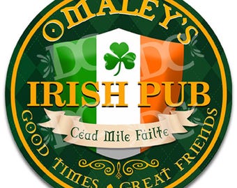Personalized Irish Pub Sign: Ireland Welcome Decor
